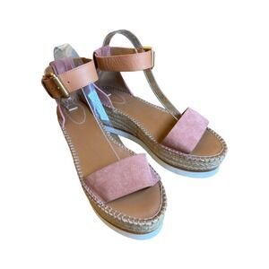 See by Chloe Glyn Espadrille Size 41 / 10.5 Sandal Shoe‎ Pink Suede Ankle...